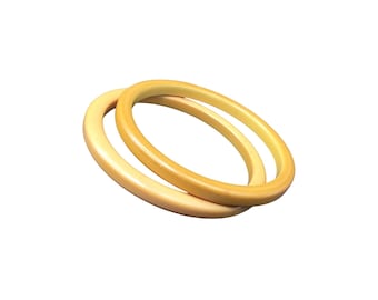 Vintage Butterscotch Bakelite Bangles Set of 2 Smooth Edges Retro Bracelets