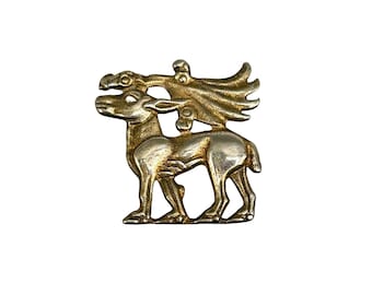 Vintage Scythian Art Pin Brooch Griffin Pin Ancient Inspired