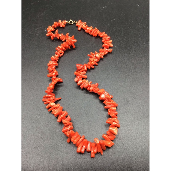 Natural Red Coral Necklace 22 nches chunky strand large | Etsy