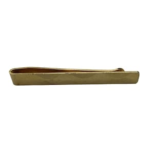 Forstner Quality Tie Bar Clip Gold Tone Vintage Etched Funky Cool Wave Design