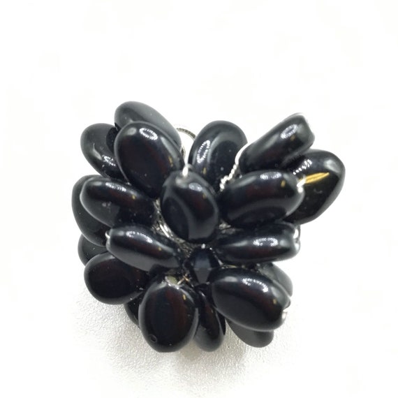 Handcrafted Adjustable Black Onyx Cluster Ring Ha… - image 1