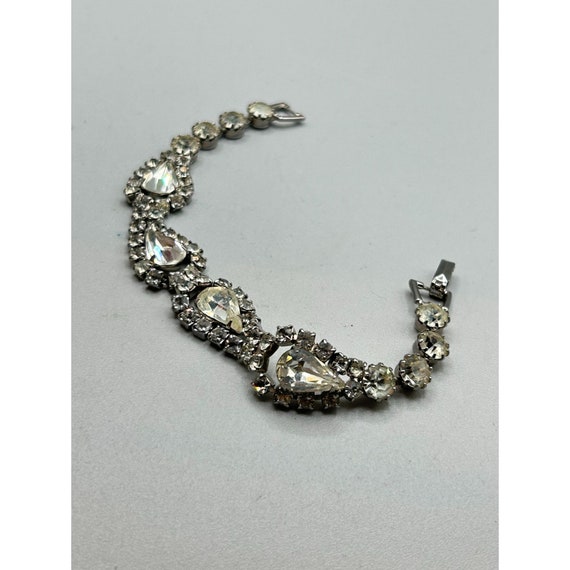 Signed Weiss Clear Rhinestones Bracelet All Prong… - image 4