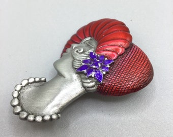 Yves Saint Laurent Collana JJ Jonette Silver Pewter Stringray Fish