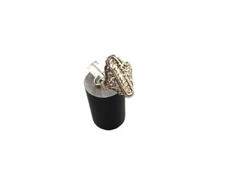 Vintage Filigree Ring Elongated Sterling Silver Size 6 Openwork Ornate Design