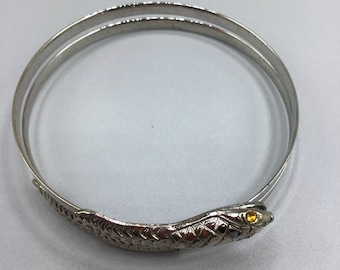 Snake Arm Bracelet Silver Tone Reptile Serpent Bracelet Bangle Large Size