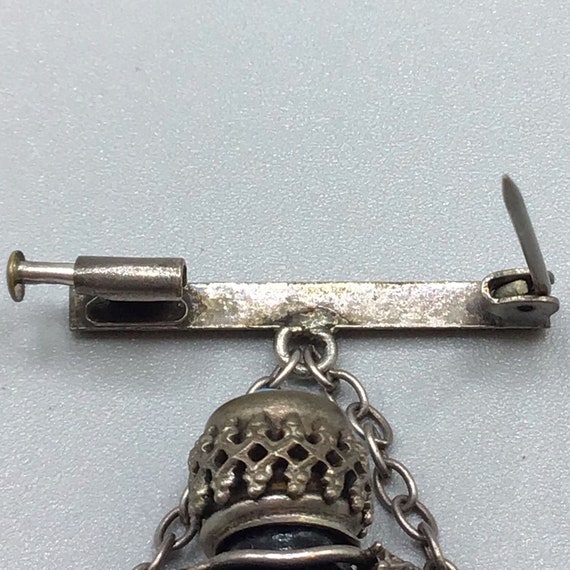Miniature Scent Perfume Bottle Brooch Ornate Fram… - image 10
