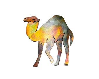 Vintage Camel Pin Brooch Animal Figural Pin Metal Cut Out Unusual Brooch