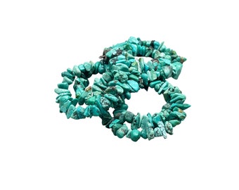 Vintage DTR Turquoise Chips Necklace Jay King Desert Trade Rose Beaded Strand