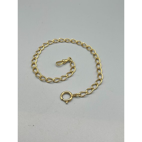 Vintage Gold Tone Watch Chain with Dog Clip Simpl… - image 3