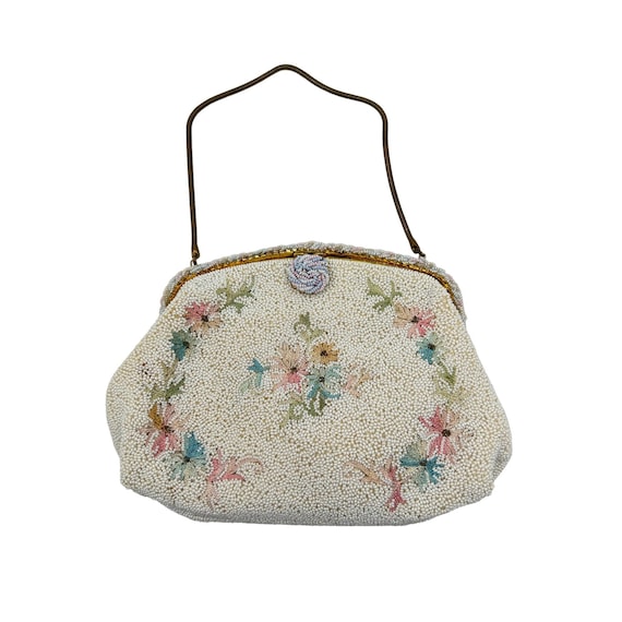 Antique Hand Beaded Purse Made in France Caprice … - image 1