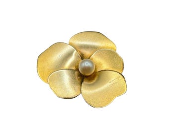 Gold Filled PANSY Brooch Flower Pin Brooch 1/20 12K GF Antique W.E. Richards Co.