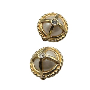 Vintage Swarovski SAL Clip-On Earrings Faux Pearls And Crystals