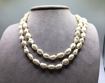 Faux Baroque Pearls Necklace Simulated Costume Jewelry Acrylic Simulated Pearls
