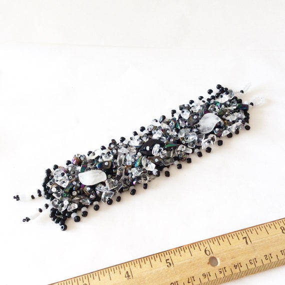 cluster bracelet beaded handmade statement bracel… - image 2