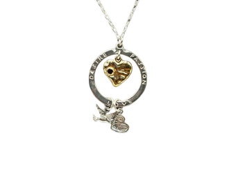 Desire Passion Love Sterling Silver Chain Necklace Two Tones Didae Israel 925