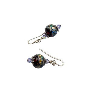 Handcrafted Earrings Lampwork Art Glass & Sterling Silver Drops Dangles