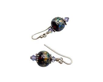 Handcrafted Earrings Lampwork Art Glass & Sterling Silver Drops Dangles
