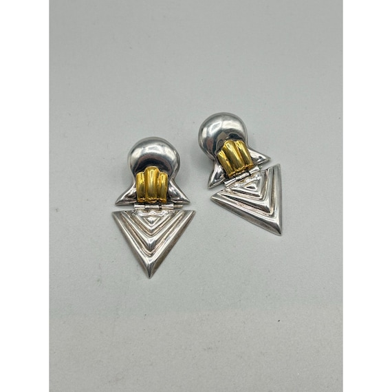 Vintage Taxco Mexico 925 Sterling Silver Earrings… - image 2