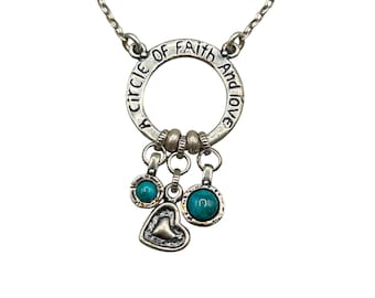 A Circle Of Faith And Love Sterling Silver Necklace Made In Israel Silver 925 Chain Heart Pendant