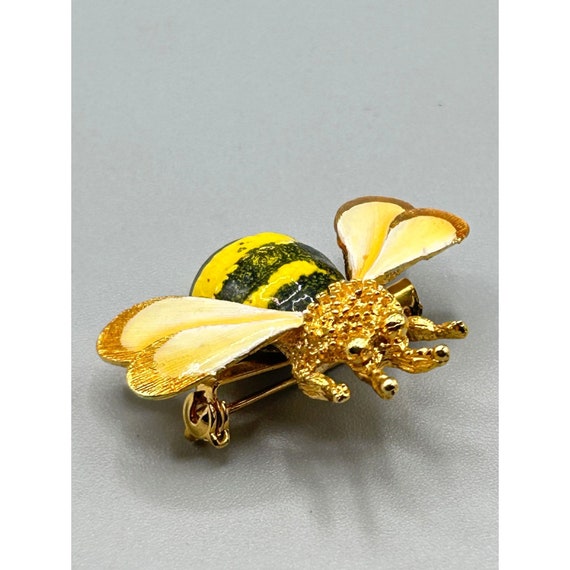 Vintage Bee Pin Brooch Insect Bug with Wing Anima… - image 3