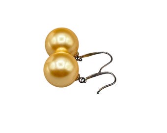 Sterling Silver Pearls Earrings 925 Dangles Drops Faux Large Pearls Pierced Earrings