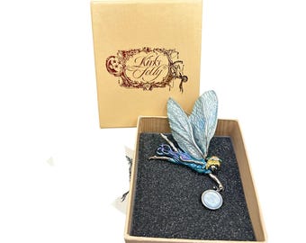 Vintage KIRKS FOLLY Astral Fairy Brooch Pin And Enhancer Pendant Blue Moon Face