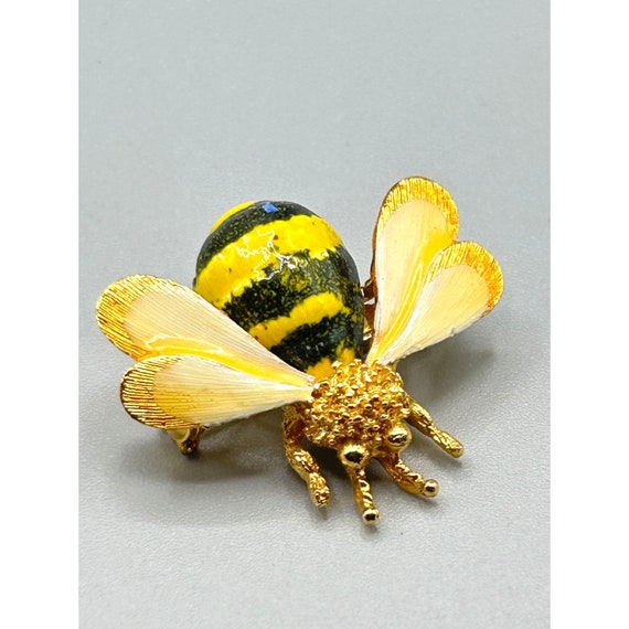 Vintage Bee Pin Brooch Insect Bug with Wing Anima… - image 1