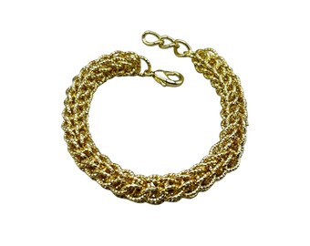 Wheat Chain Bracelet Gold Tone Quality Chain Link Bracelet Shiny Gold Tone
