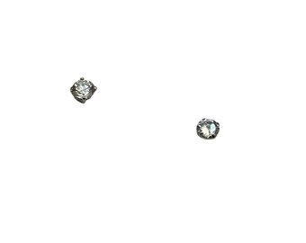Petite 14K White Gold CZ Stud Earrings