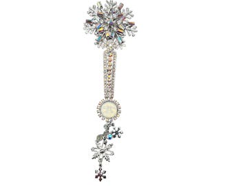 Vintage Kirks Folly Seaview Moon Snowflake Wand Brooch Winter Wonderland