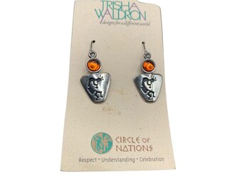 Trisha Waldron Kokopelli Earring Dangles Southwestern Native Fertility Figure