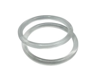 Set Of 2 Lucite Bangles Bracelets  Vintage Clear Bangle Bracelet