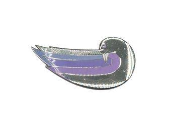 Laurel Burch Pin Brooch Celestial Dove Silver Tone Purple Enameled Bird
