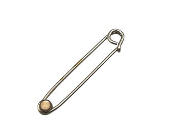 GILBERT ORTEGA Galleries Native American Safety Pin With Shell Inlay