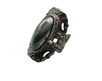 Sterling Silver Poison Ring Wide Adjustable 925 Mexico Hinged Hidden Compartment