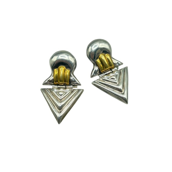 Vintage Taxco Mexico 925 Sterling Silver Earrings… - image 1