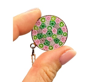 Antica Murrina Veneziana Millefiori Floral Pendant Necklace Sterling Silver