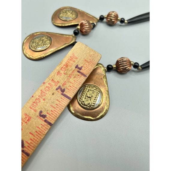 Brutalist Mixed Metals Necklace Handmade 70s Jewe… - image 10