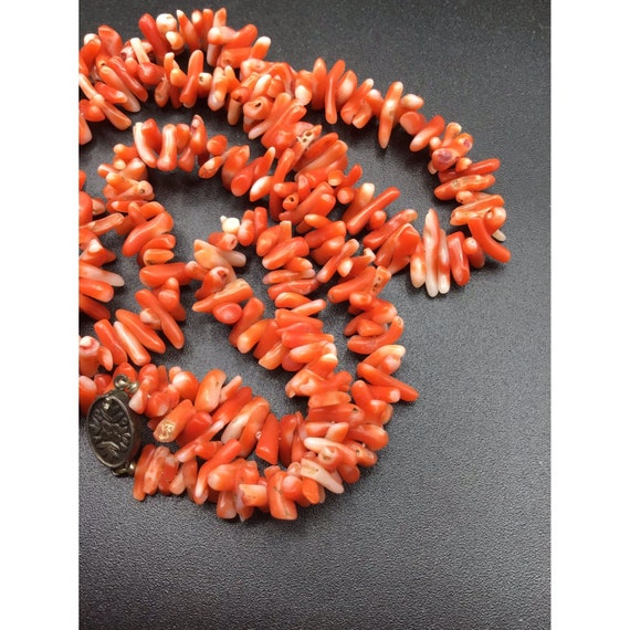 Antique Branch Coral Necklace Sterling Silver Cla… - image 4