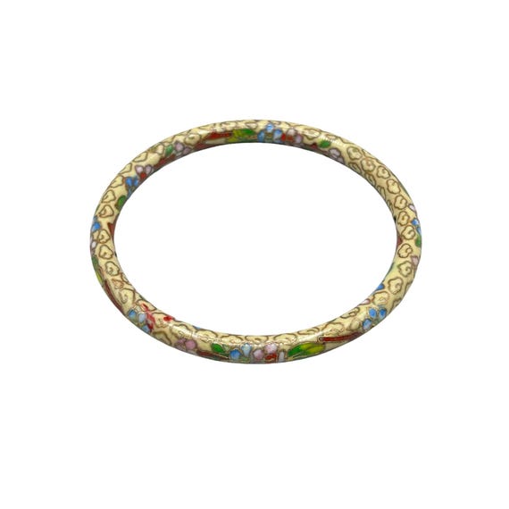Vintage Floral Enamel Hinge Bracelet main image 0