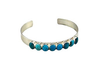 JAY KING Sterling Silver Turquoise Cuff Bracelet Oval 5-Stone Royal Blue Turquoise