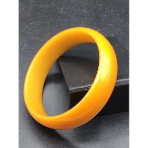 Vintage Bakelite Bangle Bracelet Butterscotch Color Rigid Bracelet Early Plastic