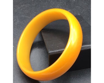 Vintage Bakelite Bangle Bracelet Butterscotch Color Rigid Bracelet Early Plastic
