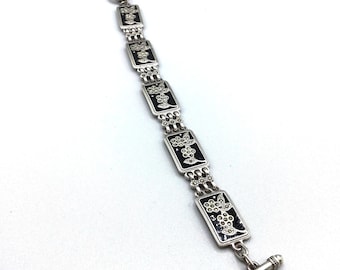 Brighton Bracelet Vintage Inspired Silver Color Marcasite Stones Link Bracelet