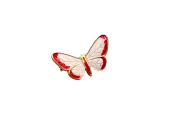 Butterfly Enamel Scatter Pin Brooch with Gold Tone Accents 1 Inch Insect Jewelry