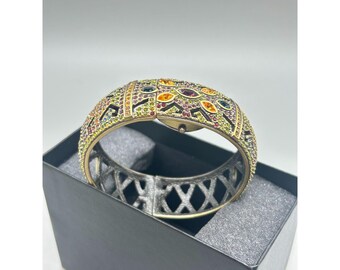 HEIDI DAUS Hidden Peek Watch in Bangle Bracelet Bronze Tone  display picture 3