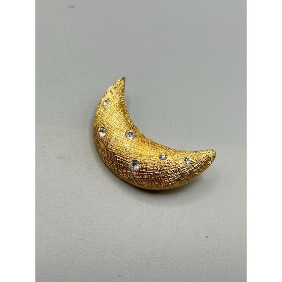 ヴィンテージ クリスチャン ディオール ムーン ブローチ テクスチャー