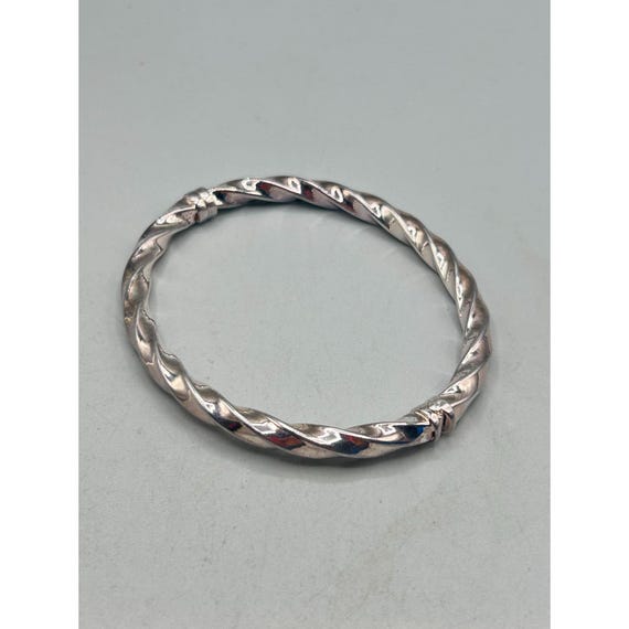 Milor Italy 925 Hinged Bangle Bracelet Twisted Cable Design