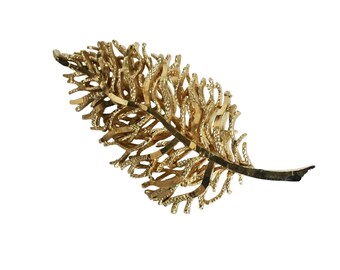 Statement leaf pin Coro designer signed ornate leaf brooch classic design brooch costume jewelry