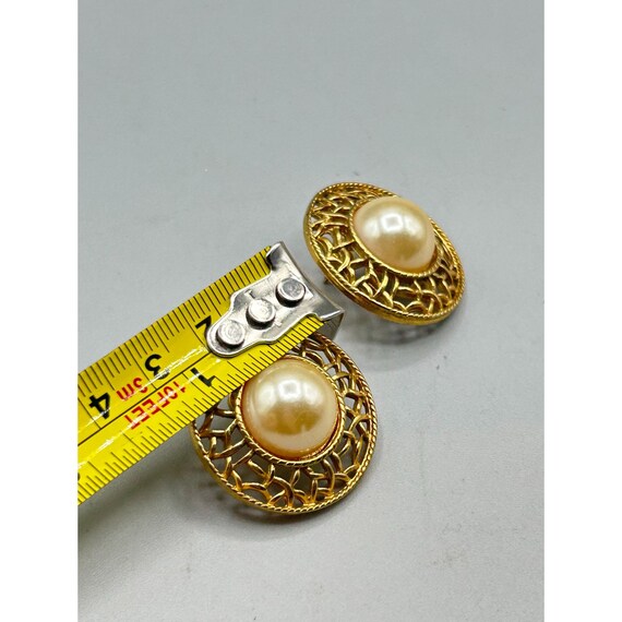 Vintage Classic Pearls Cabochons Earrings Pierced… - image 5